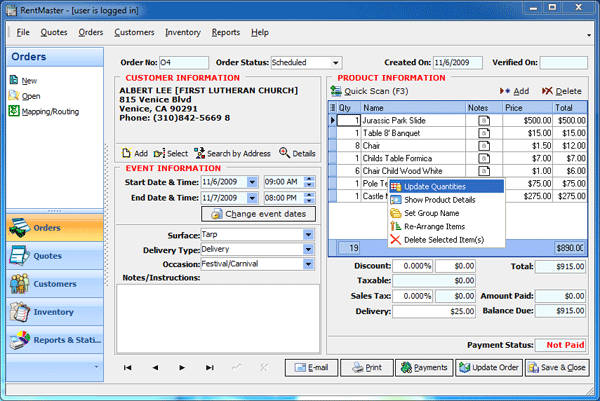 RentMaster rental software
